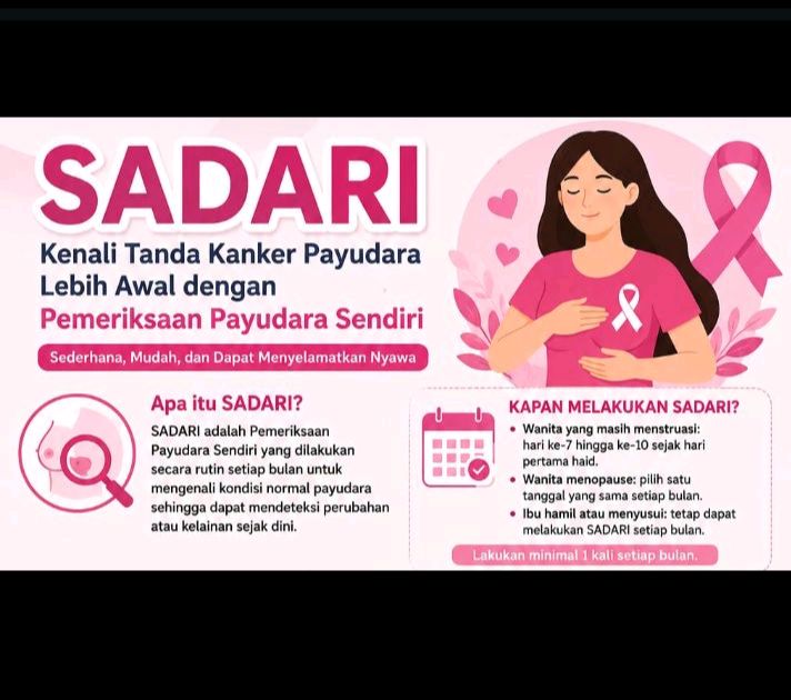 Kenali Tanda Kanker Payudara Lebih Awal dengan Pemeriksaan Payudara Sendiri (SADARI)